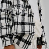 grey checkered wool over-shirt