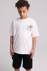 unisex "pyramids" short-sleeved t-shirt – white - playmore