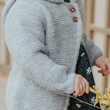 grey hooded knit jacket