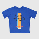 "always playing outdoors club" short-sleeved t-shirt