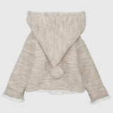 beige fleece lined knit jacket
