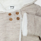 beige fleece lined knit jacket