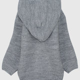 grey hooded knit jacket