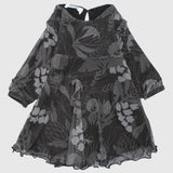black tulle flowers dress