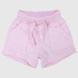 baby girls' pink cotton shorts