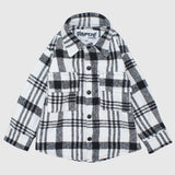 grey checkered wool over-shirt