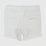 unisex white gabardine shorts