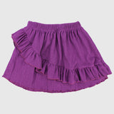 purple ruffled skirt