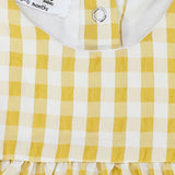 yellow checkered short-sleeved dress