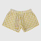 yellow checkered shorts