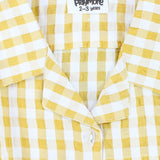 yellow checkered short-sleeved shirt