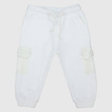 white fleeced sweatpants