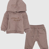 embroidered hooded 2-piece unisex outfit set
