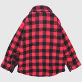red checkered wool over-shirt