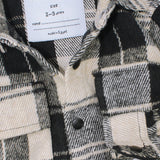 beige checkered wool over-shirt