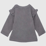long-sleeved t-shirt with ruffled shoulders