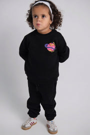 unisex "center of my universe" black long-sleeved sweatshirt - playmore