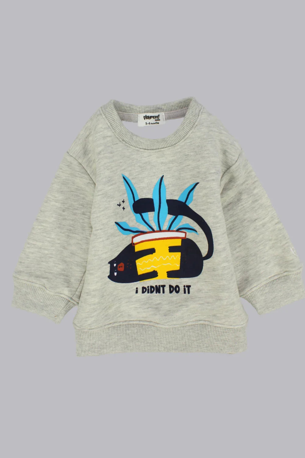 unisex "i didn't do it" printed long sleeved sweatshirt - playmore