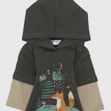 foxy long-sleeved hooded t-shirt