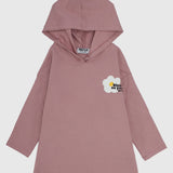 blooming long-sleeved hooded t-shirt