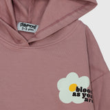 blooming long-sleeved hooded t-shirt