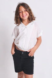 black gabardine shorts - playmore