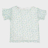 printed mesh blouse