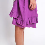 purple ruffled skirt