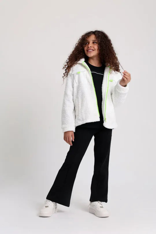 with the off-white teddy jacket