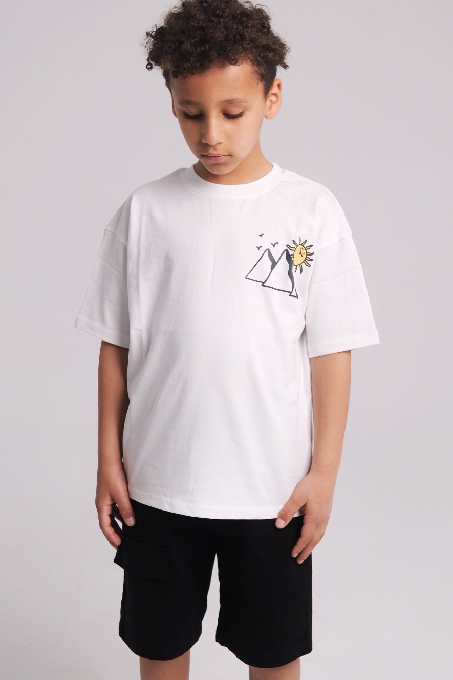 unisex "pyramids" short-sleeved t-shirt – white
