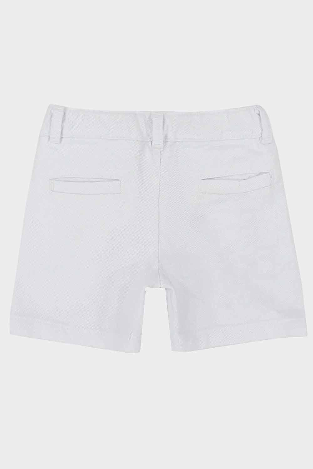 unisex gabardine white shorts - playmore