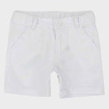 unisex gabardine white shorts