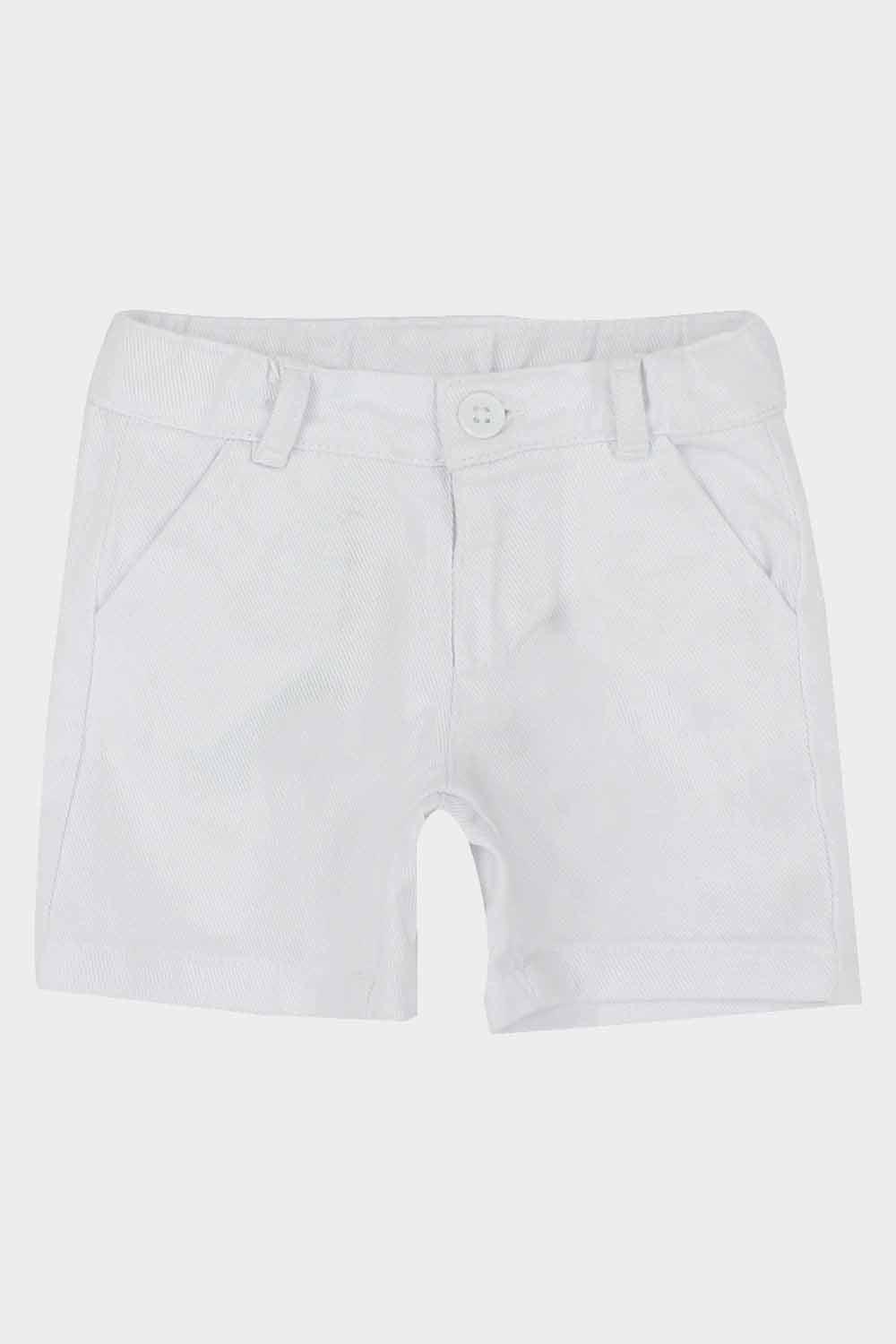 unisex gabardine white shorts - playmore