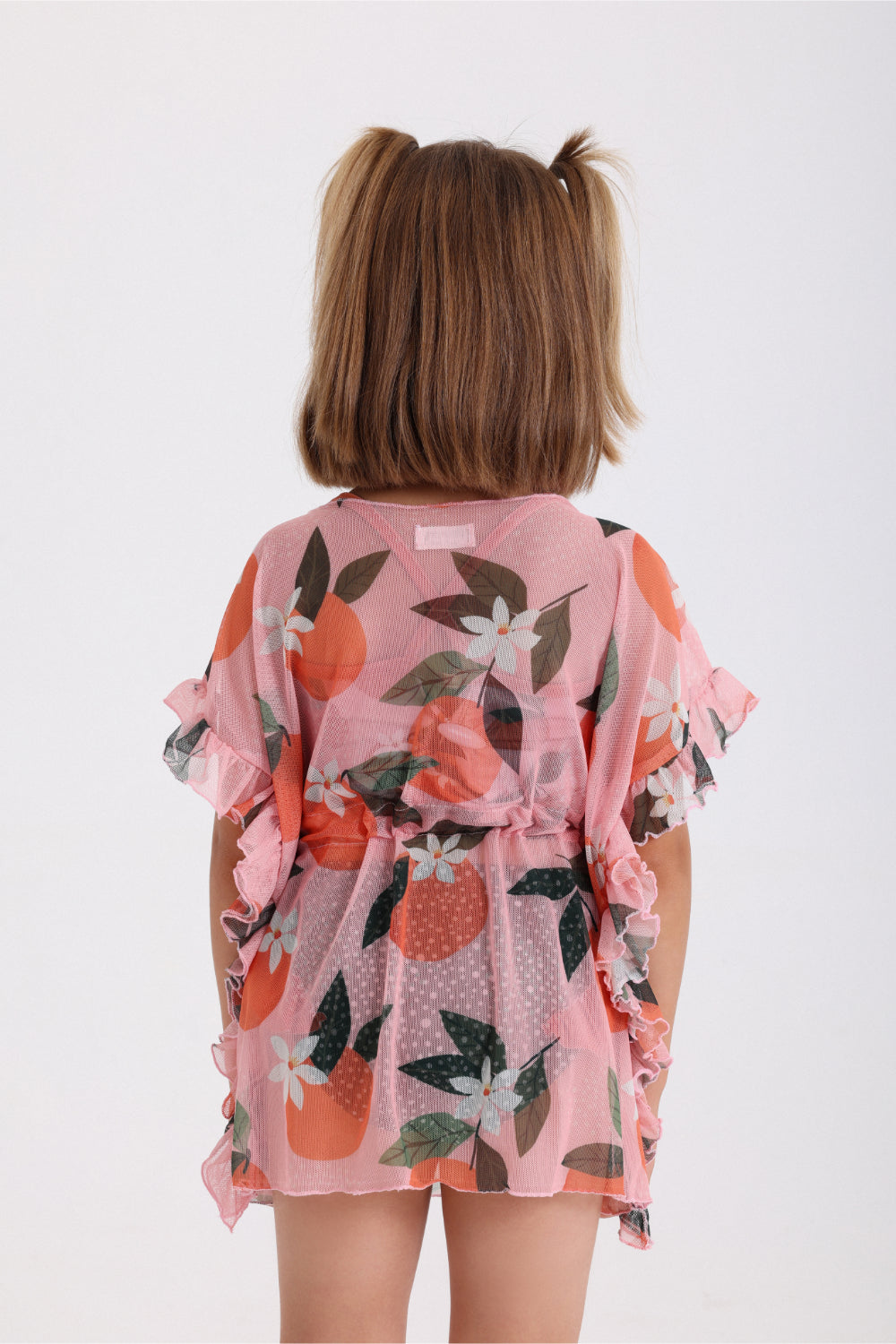 girls tulle beach cover-up – pink printed