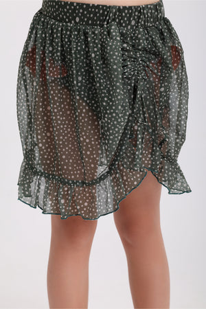 girls tulle beach cover-up – olive