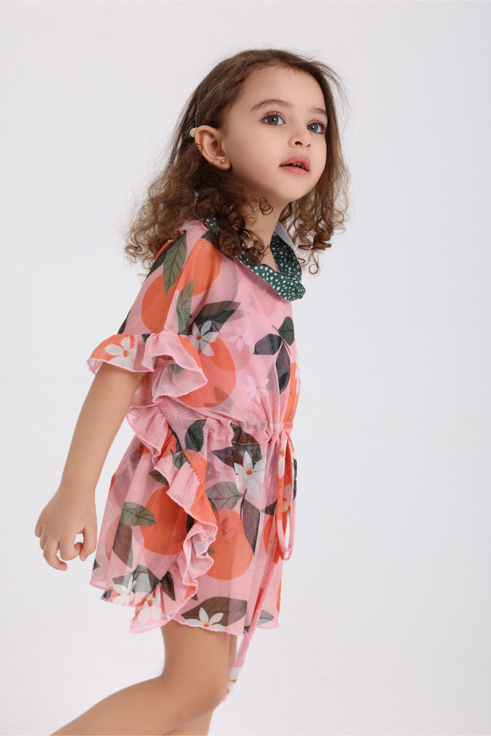 baby girls tulle beach cover-up – pink printed
