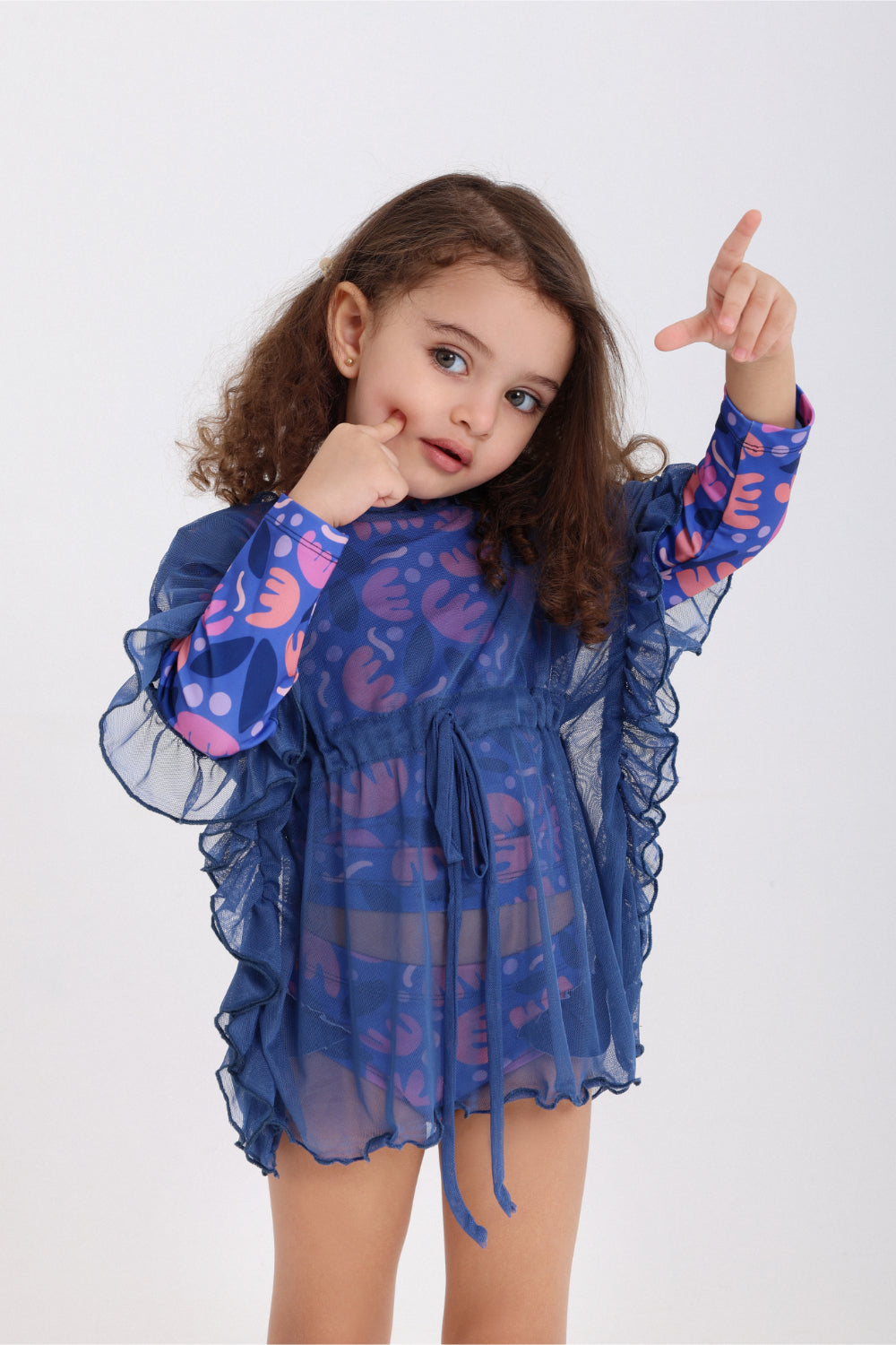 baby girls tulle beach cover-up – indigo