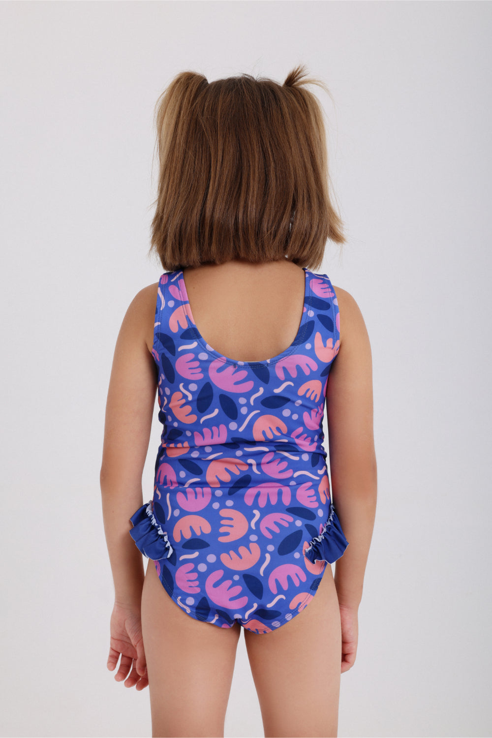 girls one-piece swimsuit – purple printed