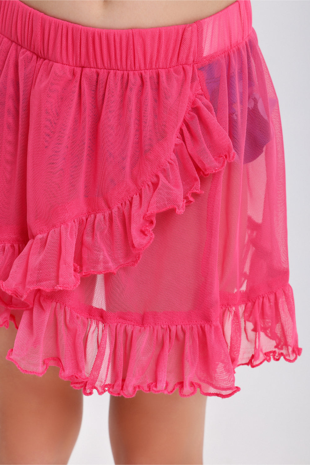 girls tulle beach cover-up – fuchsia
