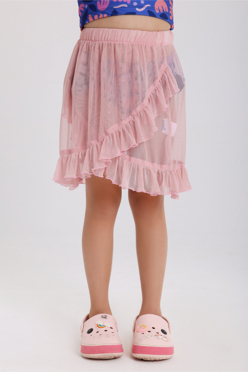 girls tulle beach cover-up – fuchsia