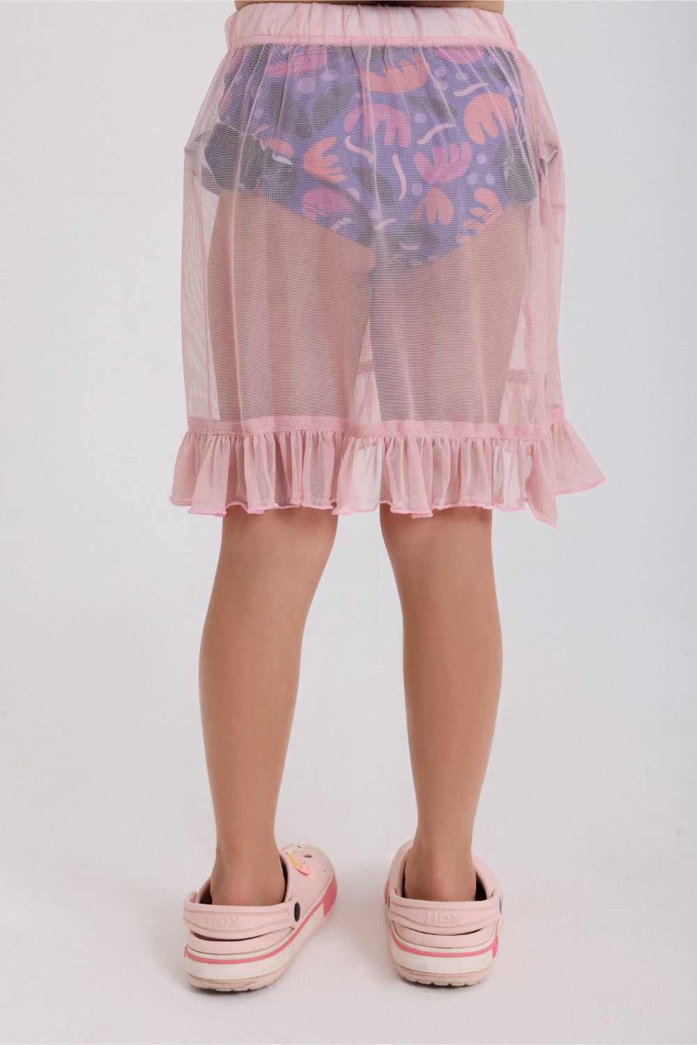 girls tulle beach cover-up – fuchsia