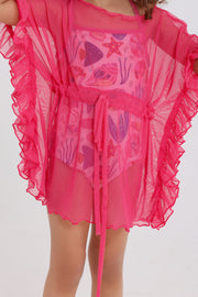 baby girls tulle beach cover-up – fuchsia