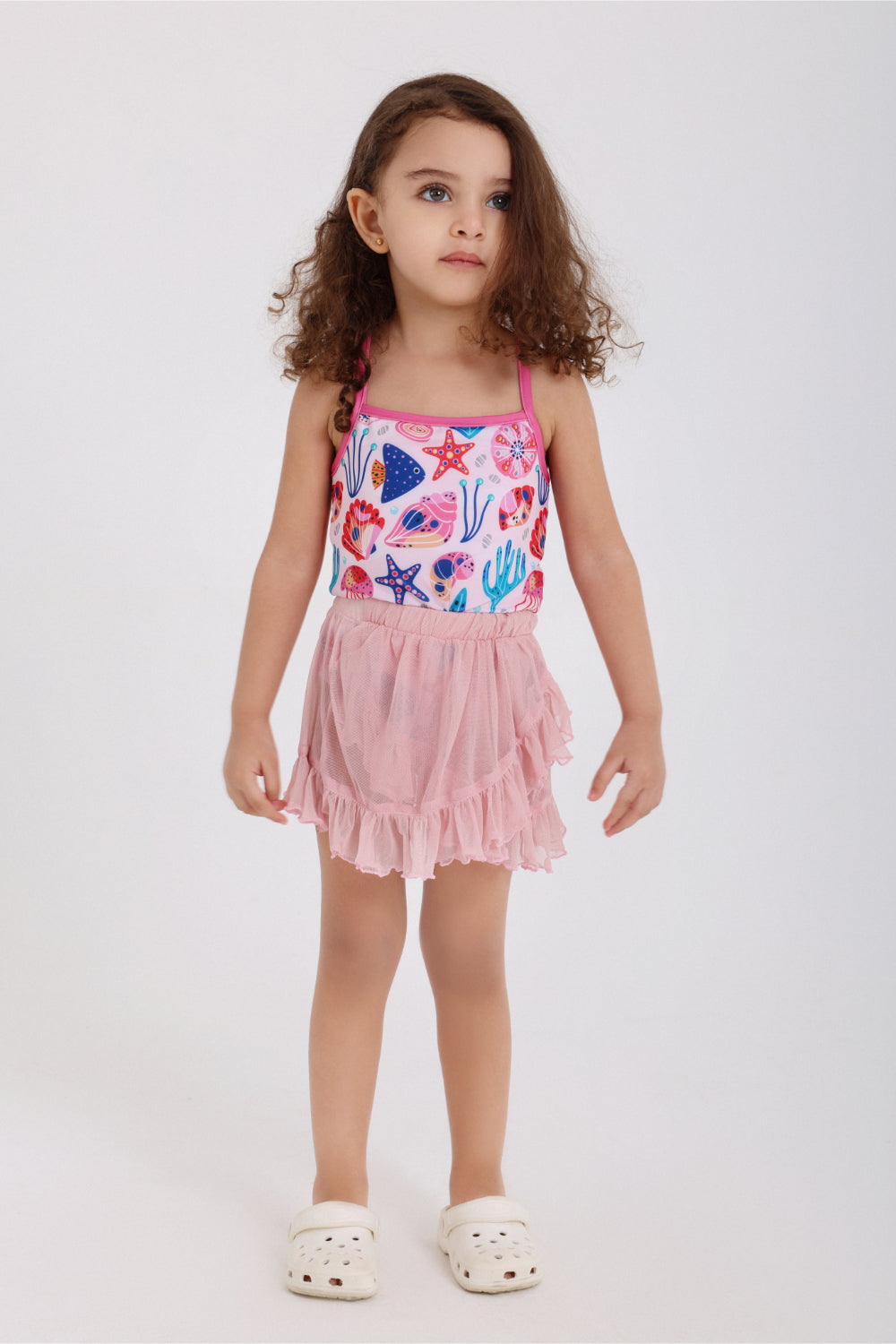 baby girls tulle beach cover-up – fuchsia