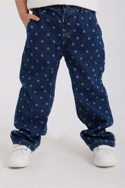 baby girls denim pants – floral print