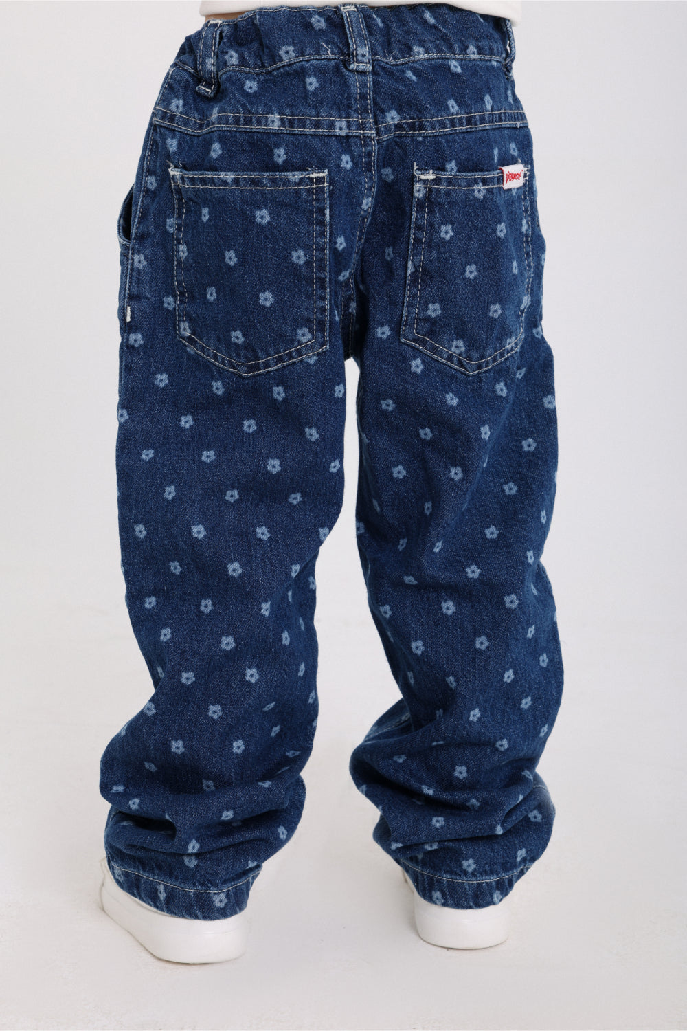 baby girls denim pants – floral print