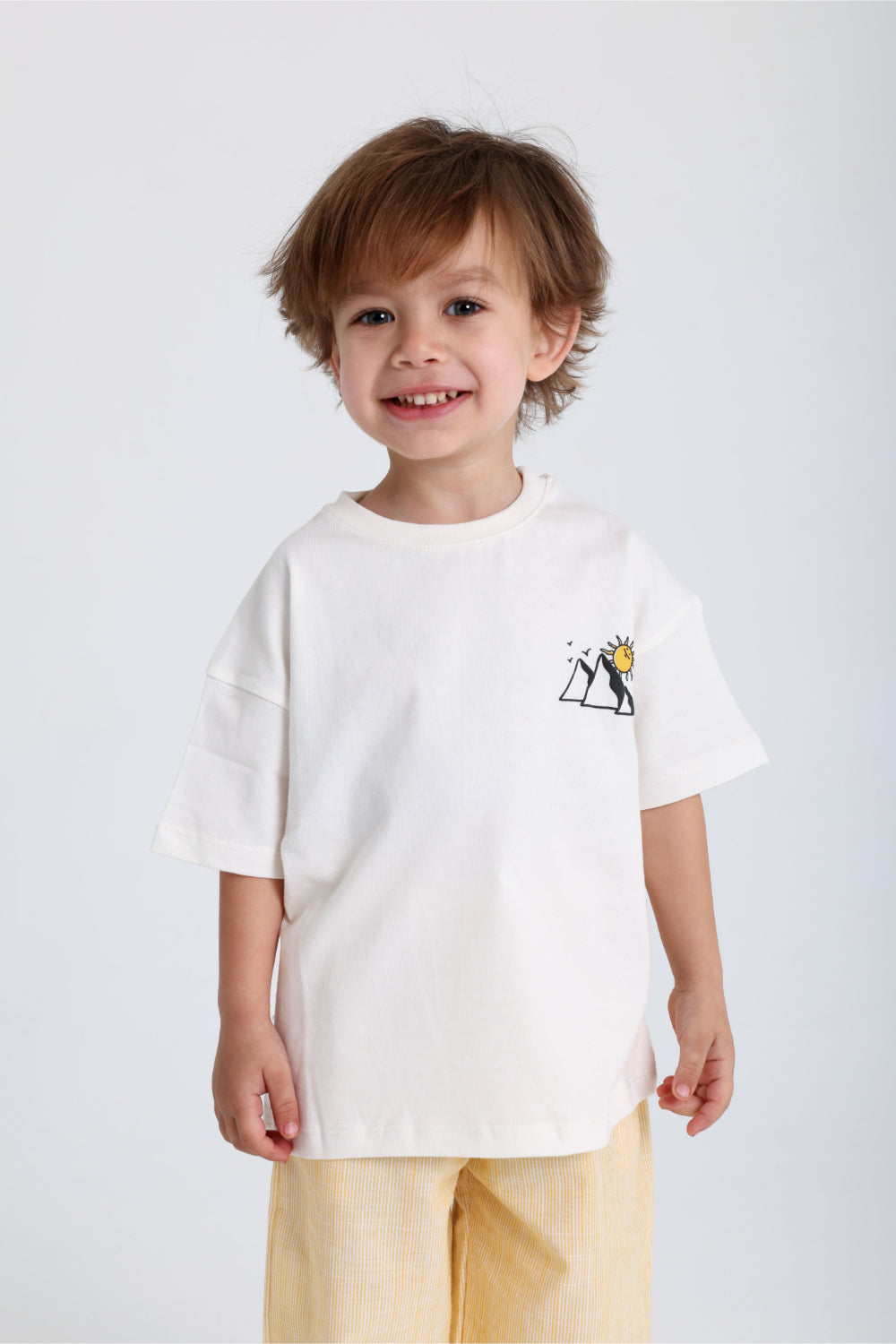 unisex baby off-white pyramids cotton t-shirt