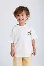 unisex baby off-white pyramids cotton t-shirt