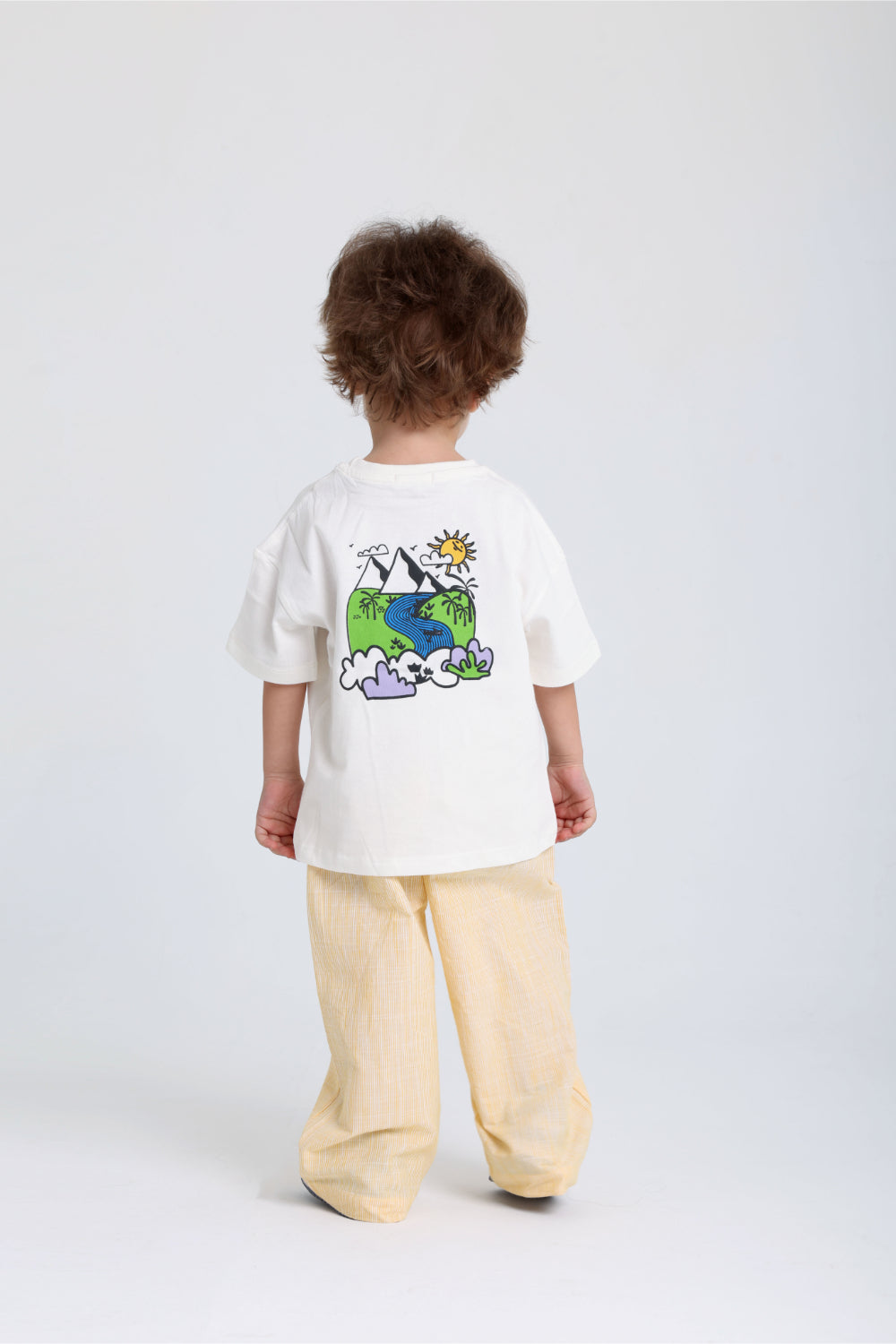 unisex baby off-white pyramids cotton t-shirt