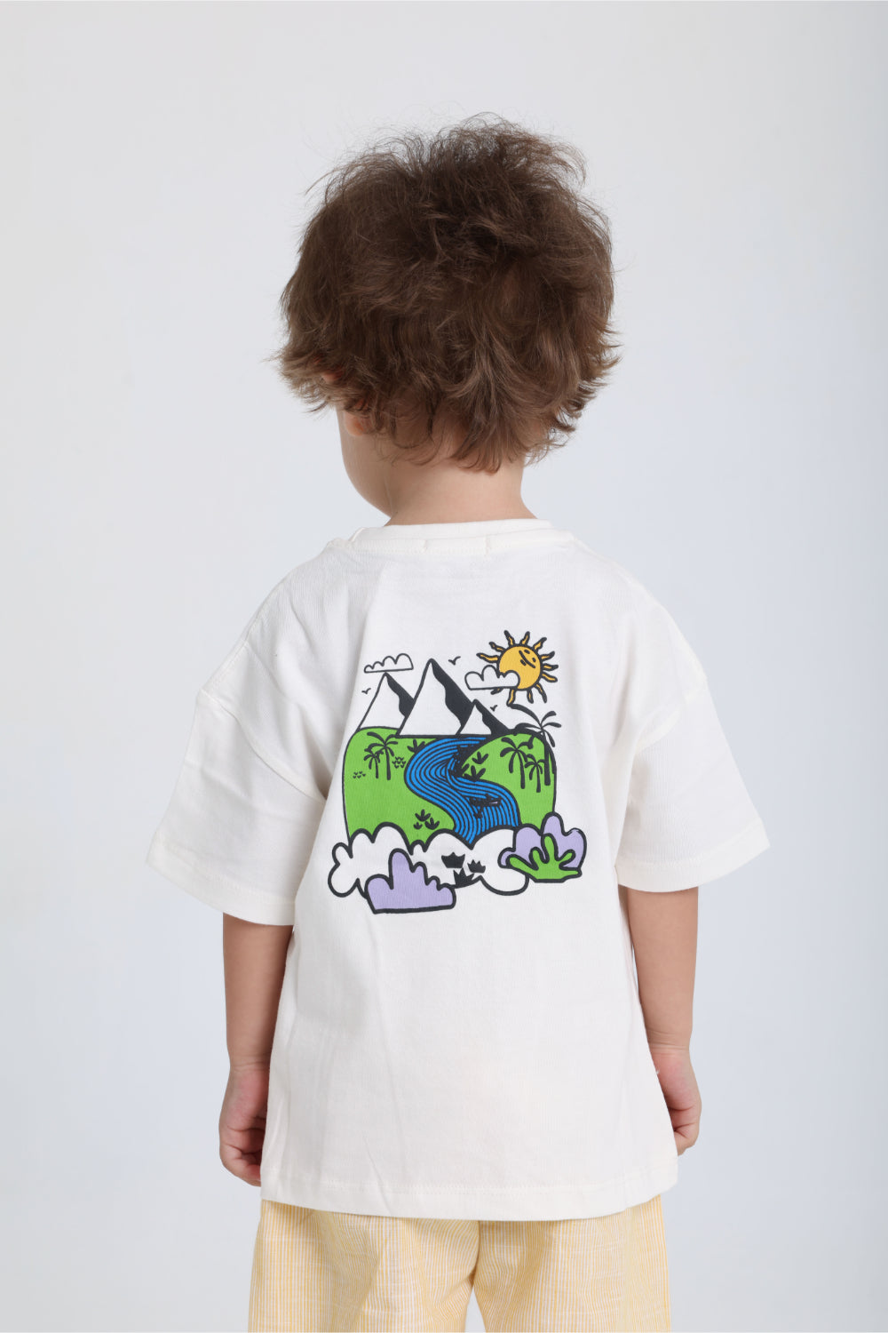 unisex baby off-white pyramids cotton t-shirt