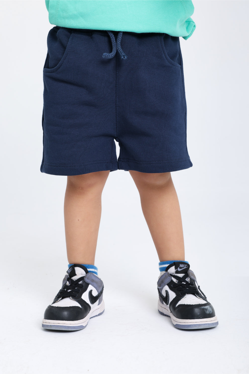 unisex kids cotton shorts – navy